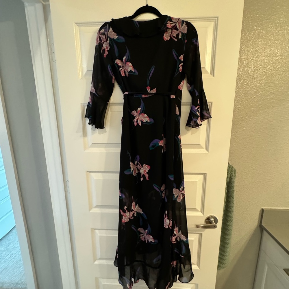 Guess floral midi wrap dress